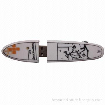 Plastic promotional skateboard-shaped USB drive, customized colors/logos/packing ways accepted